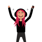 Woman dancing in headphones