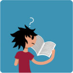 confused person reading a document with lots of text.