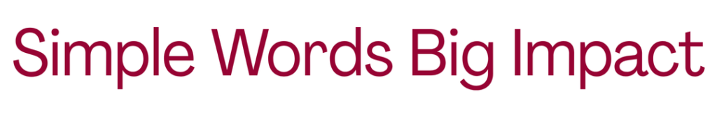 title - Simple Words big Impact